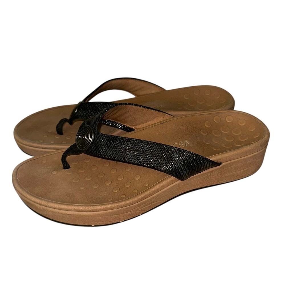 Vionic Pilar Black Toe Post Platform Sandals With… - image 3